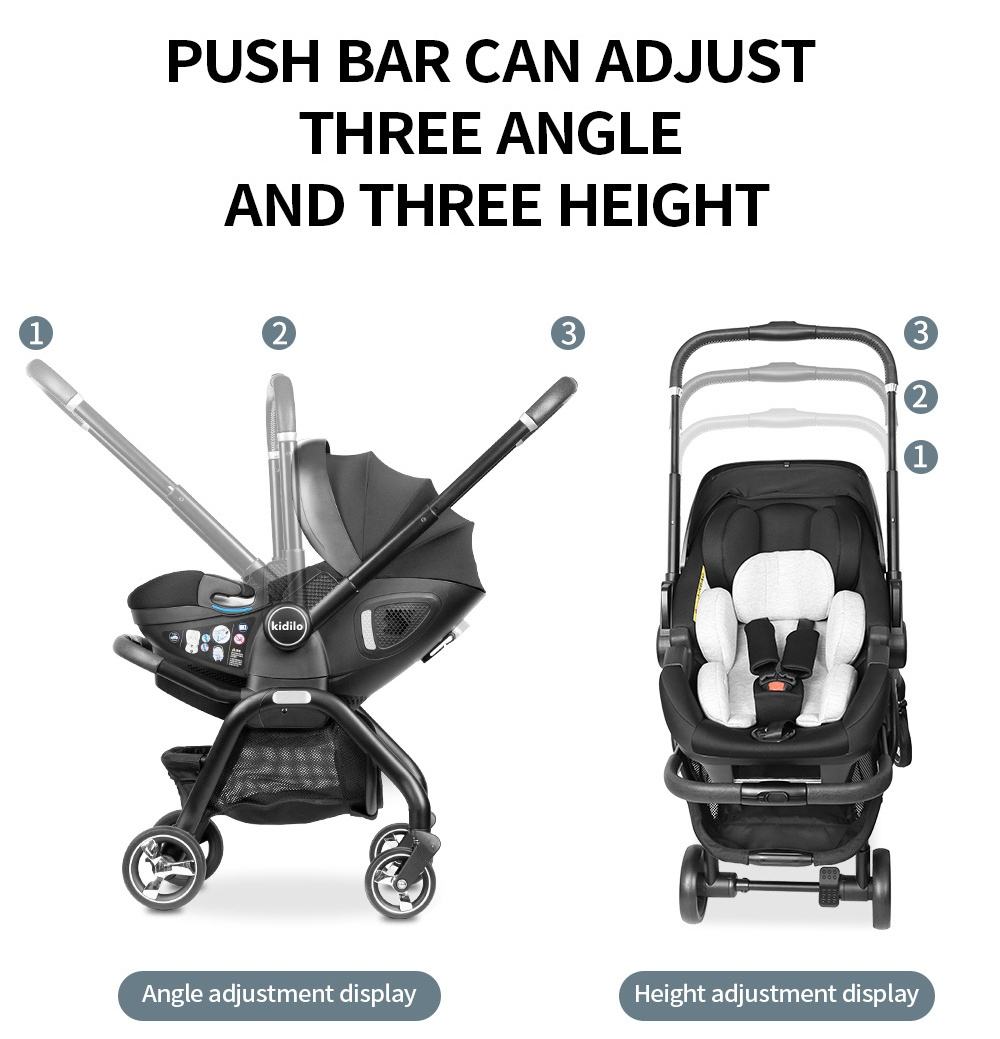 High Quality Portable Pink Baby Throne Stroller Luxury French Style 4-in-1 Foldable Compact Design with Car Seat