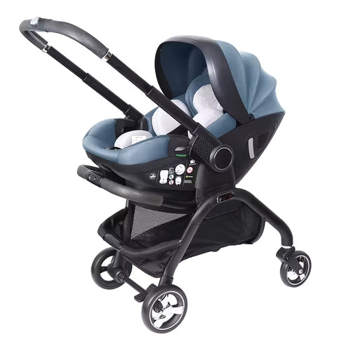 High Quality Portable Pink Baby Throne Stroller Luxury French Style 4-in-1 Foldable Compact Design with Car Seat
