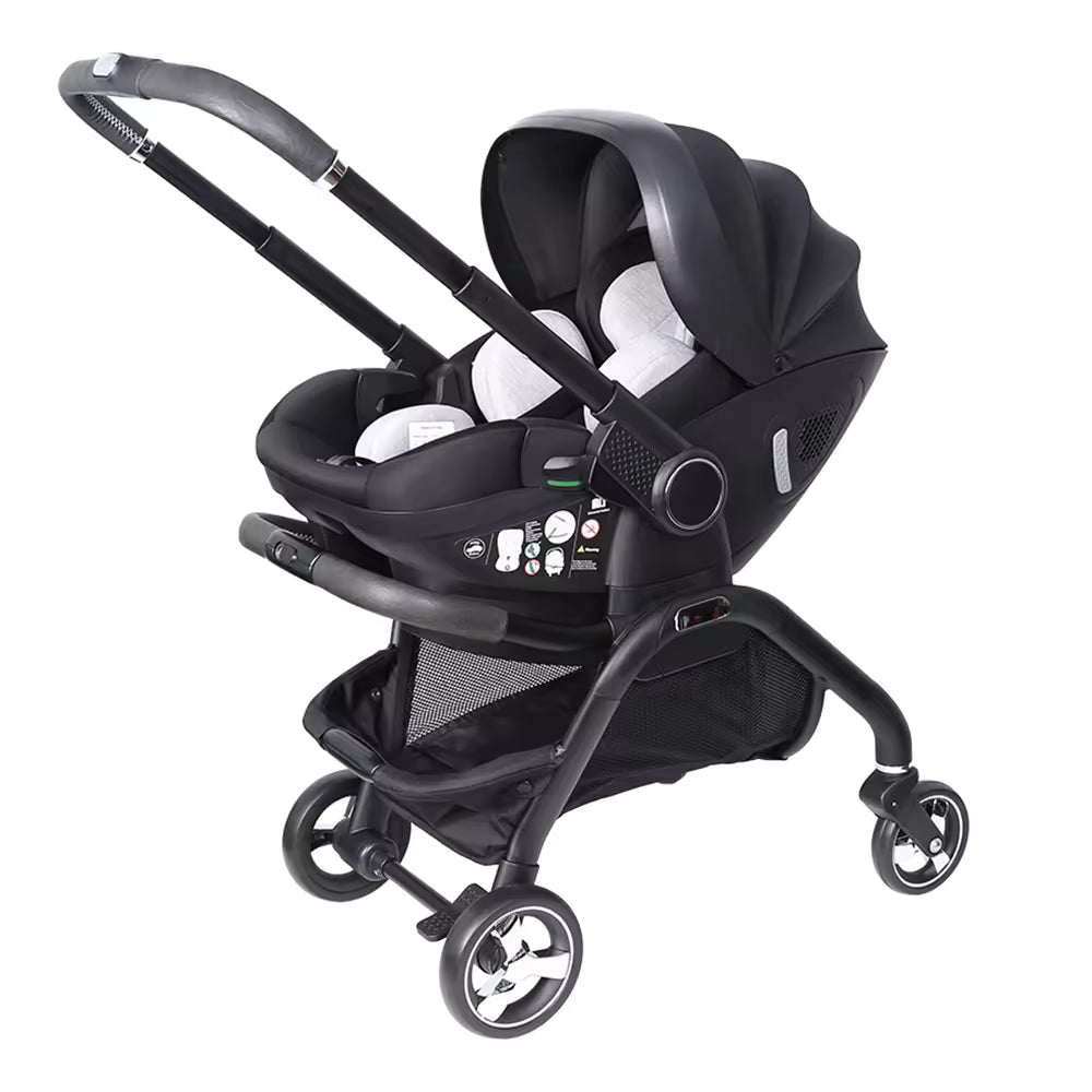 High Quality Portable Pink Baby Throne Stroller Luxury French Style 4-in-1 Foldable Compact Design with Car Seat