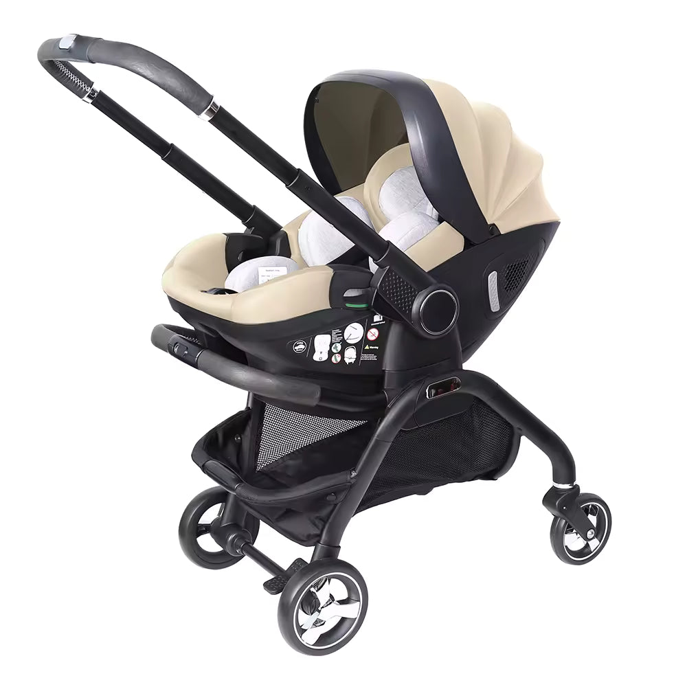 High Quality Portable Pink Baby Throne Stroller Luxury French Style 4-in-1 Foldable Compact Design with Car Seat